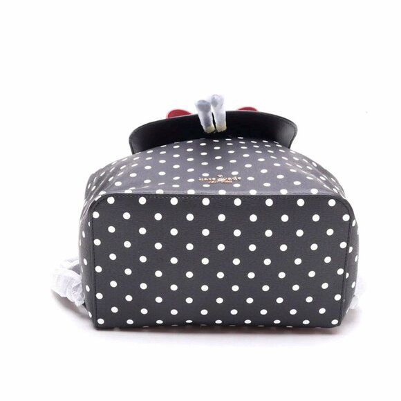 S NWB Kate Spade Disney Minnie Mouse Flap Black Leather Backpack K4642 main image 6